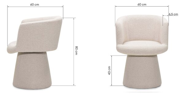 Otočné designové křeslo YATO, krémové Loop 02