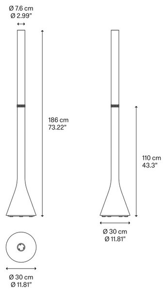 Lodes 17270 7000 Croma, zelená stojací lampa pro nepřímé osvětlení se stmívačem, 42W LED 2200 - 3200K dim-to-warm, 186cm