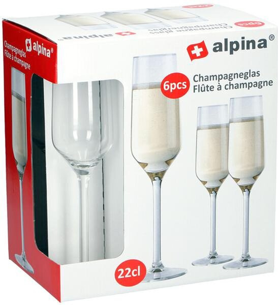 Alpina Sklenice na šampaňské 220ml 6ks