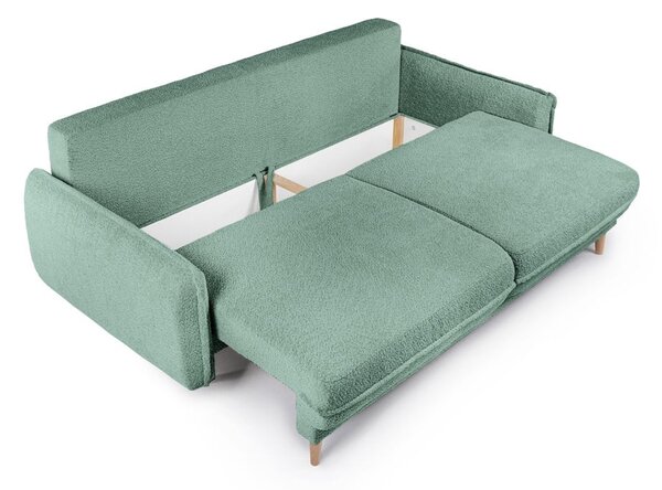 Zelená rozkládací pohovka z textilie bouclé 215 cm Patti – Bonami Selection