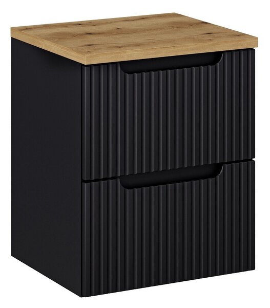 Comad Závěsná skříňka Nova Black I s deskou 50 cm černá/dub evoke