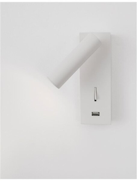Nova Luce Bodové LED svítidlo FUSE, USB nabíjení, 3W 3000K Barva: Bílá