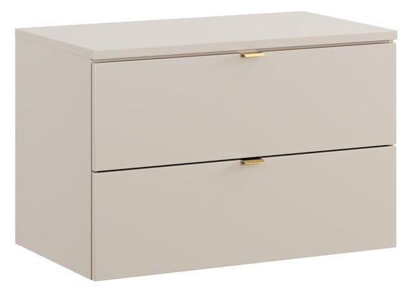 Comad Závěsná skříňka pod umyvadlo Dalia Cashmere s deskou 80 cm kašmírová