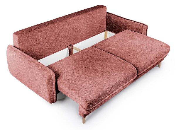 Červená rozkládací pohovka z textilie bouclé 215 cm Patti – Bonami Selection