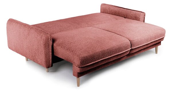 Červená rozkládací pohovka z textilie bouclé 215 cm Patti – Bonami Selection