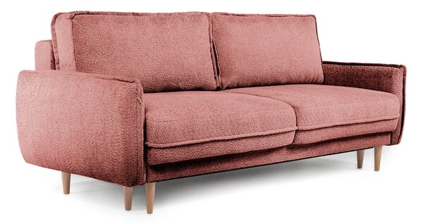 Červená rozkládací pohovka z textilie bouclé 215 cm Patti – Bonami Selection