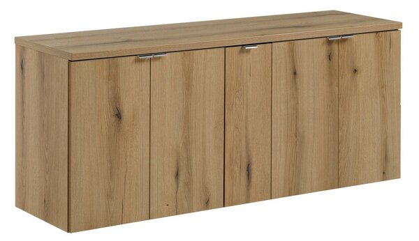 Comad Závěsná skříňka pod umyvadlo Nova Oak s deskou 140 cm dub evoke