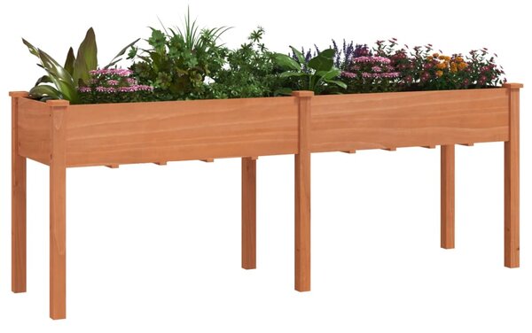 Truhlík s vložkou hnědý 203 x 53 x 76 cm masivní jedlové dřevo