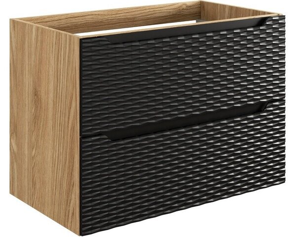 Comad Koupelnová sestava Ocean s deskou, umyvadlem a skříňkami 120 cm černá/dub olejovaný