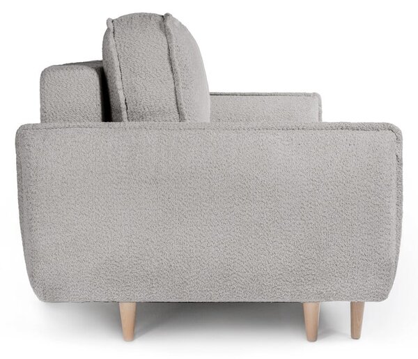 Šedá rozkládací pohovka z textilie bouclé 215 cm Patti – Bonami Selection