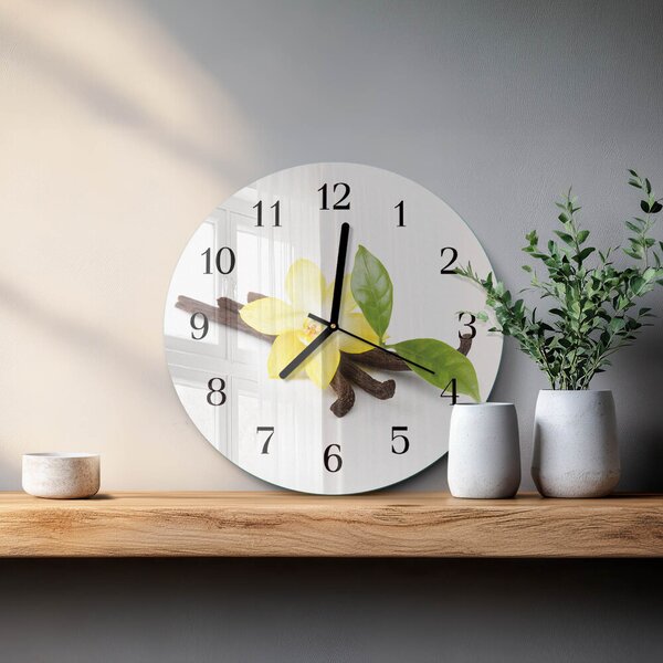 Skleněné nástěnné hodiny Vanilková orchidej zsoc-fi30-00178846