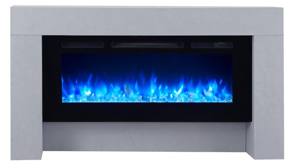 Elektrický krb BALDERIA Zeus – stojací krb, výkon 2000 W – betonový vzhled
