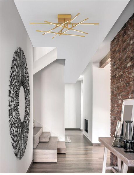 Nova Luce Stropní LED svítidlo RACCIO, 48W 3000K stmívatelné Barva: Zlatá
