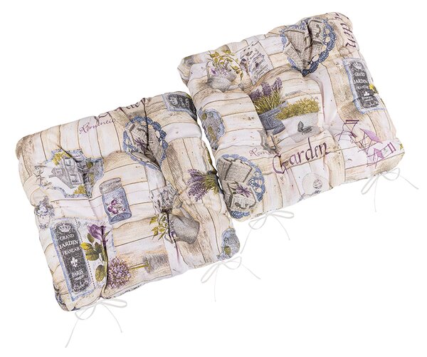 BELLATEX Sedák Ema prošívaný - SET 2ks Fialová, Béžová 40x40 cm