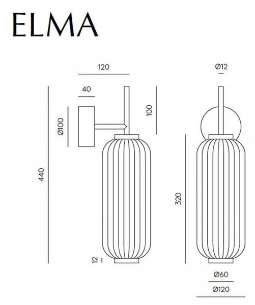 Aromas Elma LED nástěnné svítidlo Černá matná