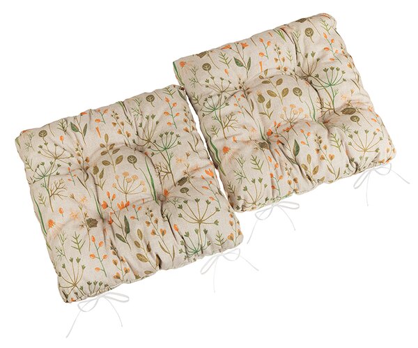 BELLATEX Sedák Dita prošívaný - SET 2ks Oranžová,Zelená,Béžová 40x40 cm