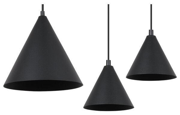 Závěsné svítidlo Soho Spider, 3x černé kovové stínítko, (fi 25cm)