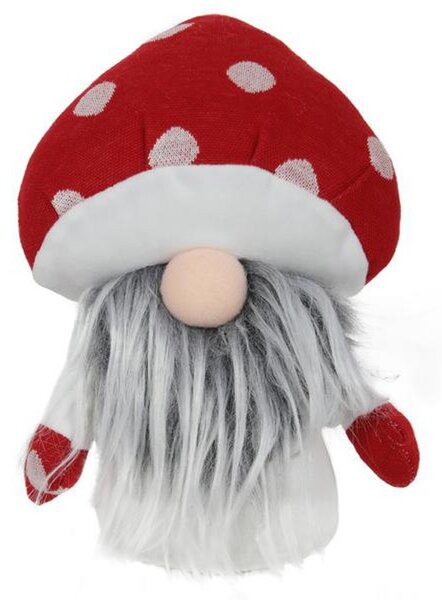 Hit Plyšová figurka vánoční skřítek muchomůrka 20cm