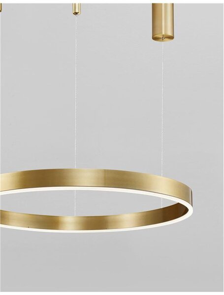 Nova Luce Závěsné LED svítidlo MOTIF, ø 60cm, 40W 3000K stmívatelné Barva: Mosaz