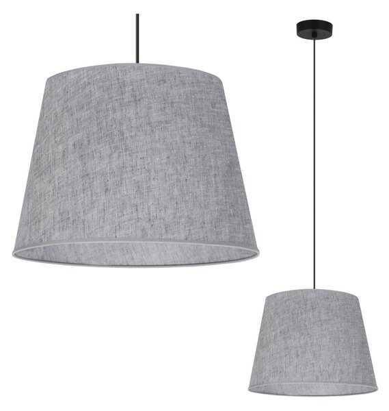 Závěsné svítidlo Jen, 1x šedé textilní stínítko, (fi 38 cm), b