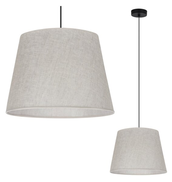 Závěsné svítidlo Len1, 1x světle béžové textilní stínítko, (fi 38 cm), b