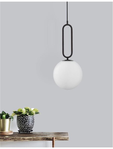 Nova Luce Závěsné svítidlo GRUS, ø 20cm, E27 1x12W Barva: Černá