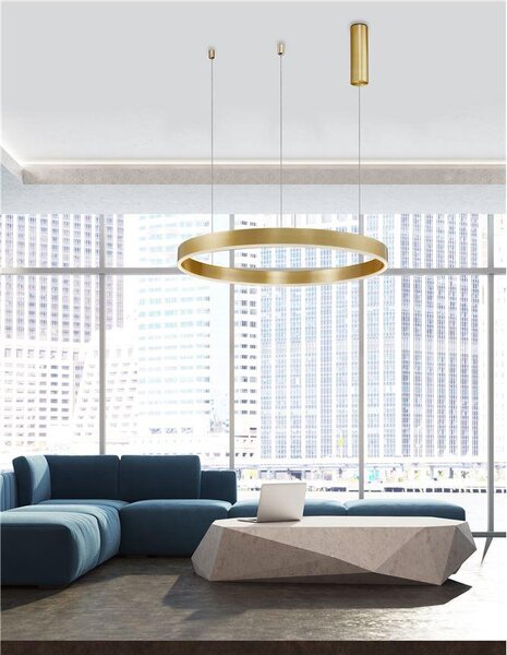 Nova Luce Závěsné LED svítidlo MOTIF, ø 80cm, 48W 3000K stmívatelné Barva: Mosaz