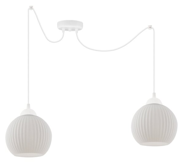 Závěsné svítidlo Riffle Round Spider, 2x bílé skleněné stínítko, w