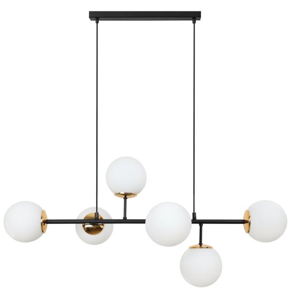 Závěsné svítidlo Florence 1, 6x bílé skleněné stínítko, B/G