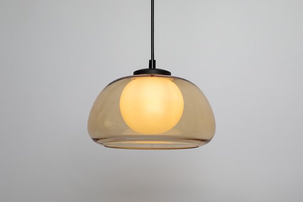 RABALUX 72273 Elowen závěsné svítidlo D250mm 1xG9 černá, jantarová