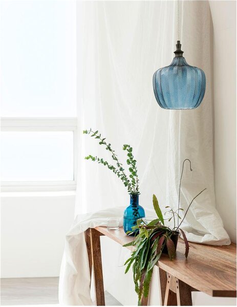 Nova Luce Závěsné svítidlo LONI, 24cm, E27 1x12W Barva: Modré sklo