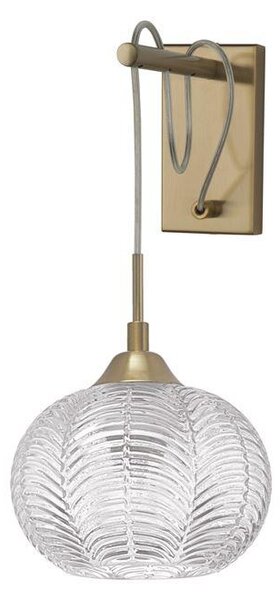 Nova Luce Nástěnné svítidlo VARIO čiré sklo a saténový zlatý kov E27 1x12W