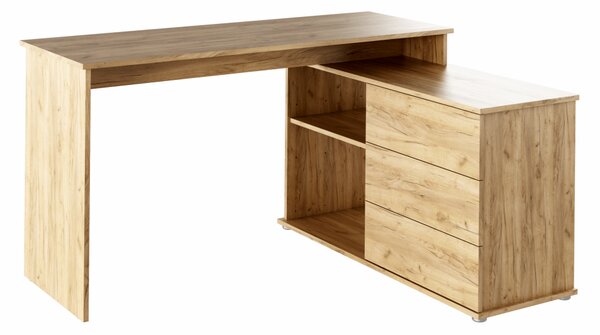 KONDELA Univerzální rohový PC stůl, dub artisan, TERINO