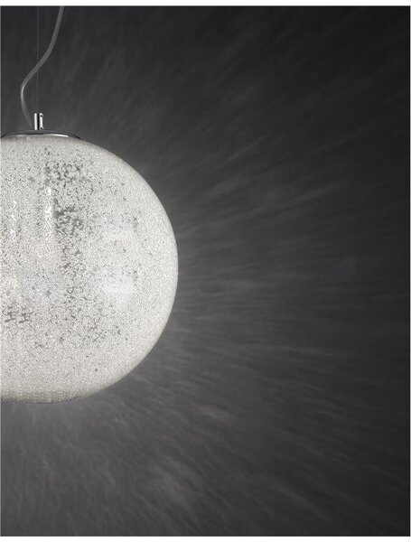 Nova Luce Závěsné svítidlo FROZEN čiré sklo a akryl uvnitř chromovaný hliník E27 1x12W