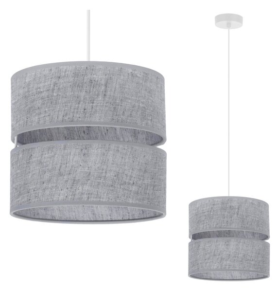 Závěsné svítidlo Jen, 1x šedé textilní stínítko, (fi 20 cm), w