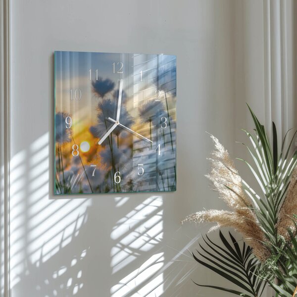 Skleněné hodiny Bavlna zskb-30x30-00085828