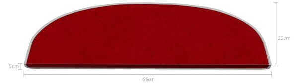 Červené nášlapy na schody v sadě 16 ks 20x65 cm Plain Color – Vitaus