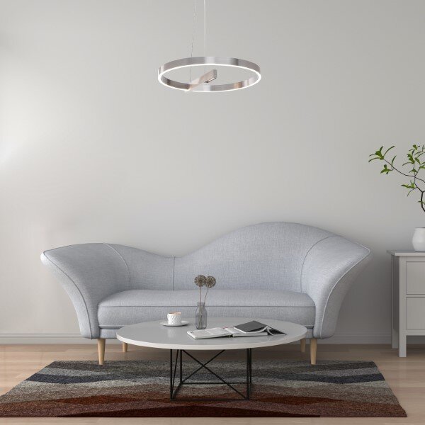 RABALUX 72222 Thrac závěsné svítidlo D600mm LED 34W/1700lm 4000K kartáčovaný hliník, bílá, ON/OFF