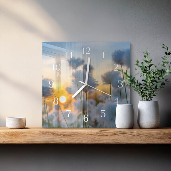 Skleněné hodiny Bavlna zskb-30x30-00085828