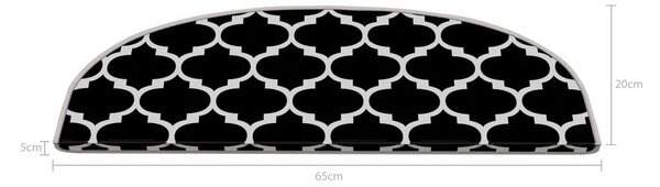 Černo-bílé nášlapy na schody v sadě 16 ks 20x65 cm Madalyon – Vitaus