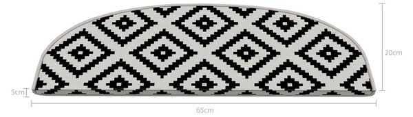 Černo-bílé nášlapy na schody v sadě 16 ks 20x65 cm Art – Vitaus