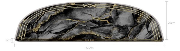 Tmavě šedé nášlapy na schody v sadě 16 ks 20x65 cm Marble Dream – Vitaus