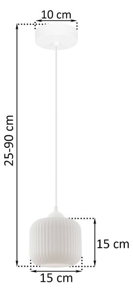 Závěsné svítidlo Riffle, 1x bílé skleněné stínítko, w