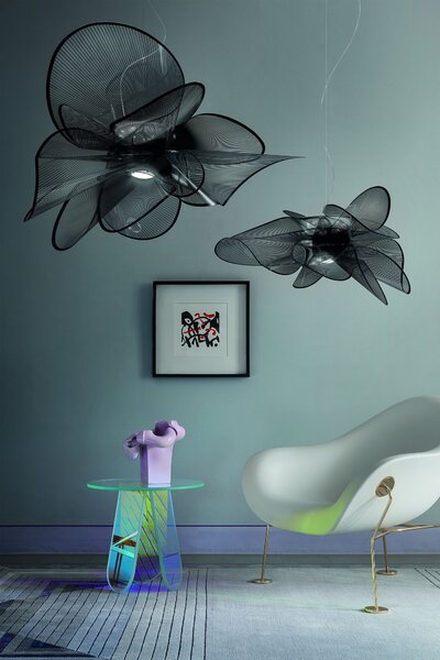 SLAMP ETOSL00BLK01T00LEDEU La Belle Étoile black large, závěsné designové svítidlo, 21W LED 2700K DIM, prům. 90cm