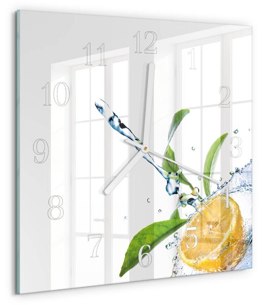 Skleněné hodiny Citronová zskb-30x30-00079532
