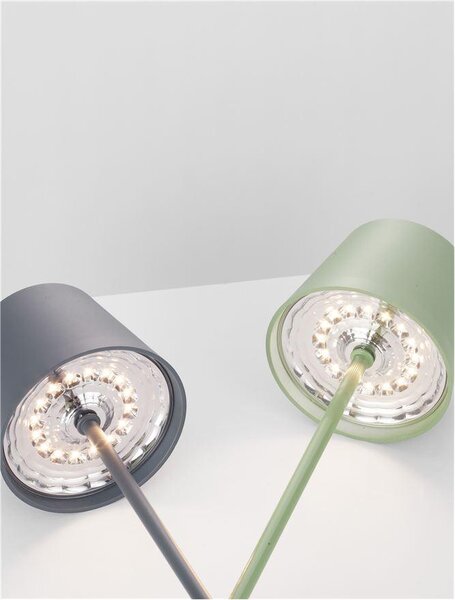 Nova Luce Venkovní stolní lampa SEINA, LED 2W 2700K 5V, IP54, nabíjecí s PG základnou nebo USB C kabelem Barva: Zelená