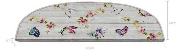 Krémové nášlapy na schody v sadě 16 ks 20x65 cm Butterfly Life – Vitaus