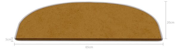 Světle hnědé nášlapy na schody v sadě 16 ks 20x65 cm Plain Color – Vitaus