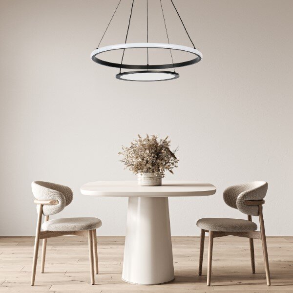 RABALUX 72040 Jasero závěsné svítidlo D510mm LED 42W/2260lm 3000-6500K černá, bílá, stmívatelné, dálkový ovladač