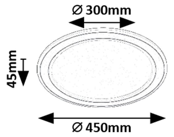 RABALUX 71406 Golwen stropní svítidlo D450mm LED 22W/1550lm 3000-6500K černá, bílá, stmívatelné, dálkový ovladač